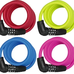 ABUS Numero 5510C Spiralkabelschloss Mit Code 180cm Lang Mit Snap Cage Halterung