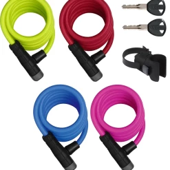 ABUS Primo 5510K Color Spiralkabelschloss 180cm Lang Mit SMCU Halter