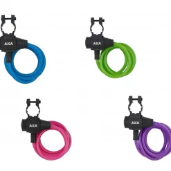 AXA Zipp 120/8 Spiralkabelschloss Mit Click-in-Halterung 120 Cm Lang 8 Mm Stark